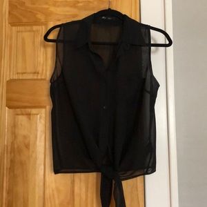Sheer, black tank top